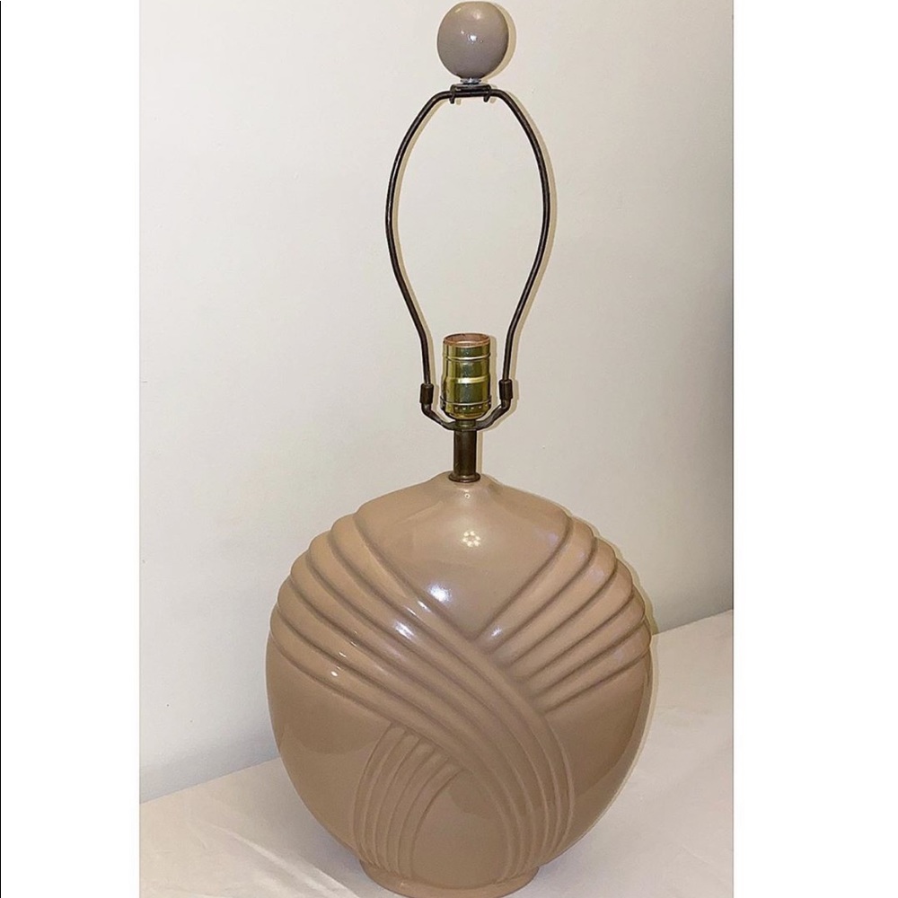 Vintage Taupe Ceramic Lamp